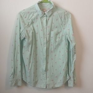Flamingo Patterned Button Up